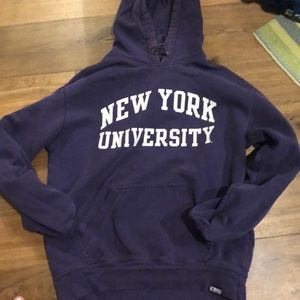 new york university purple hoodie sweatshirt